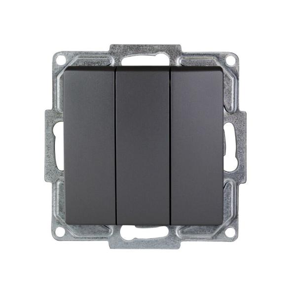 Gunsan Visage 3-fach Schalter Serienschalter Unterputz Dunkelsilber 281700150160